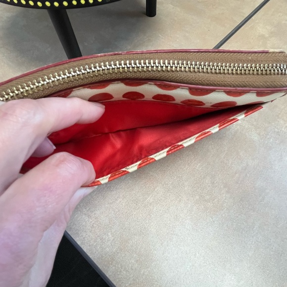 Coach Red and Cream Polka Dot Vintage Wallet EUC - Picture 5 of 12